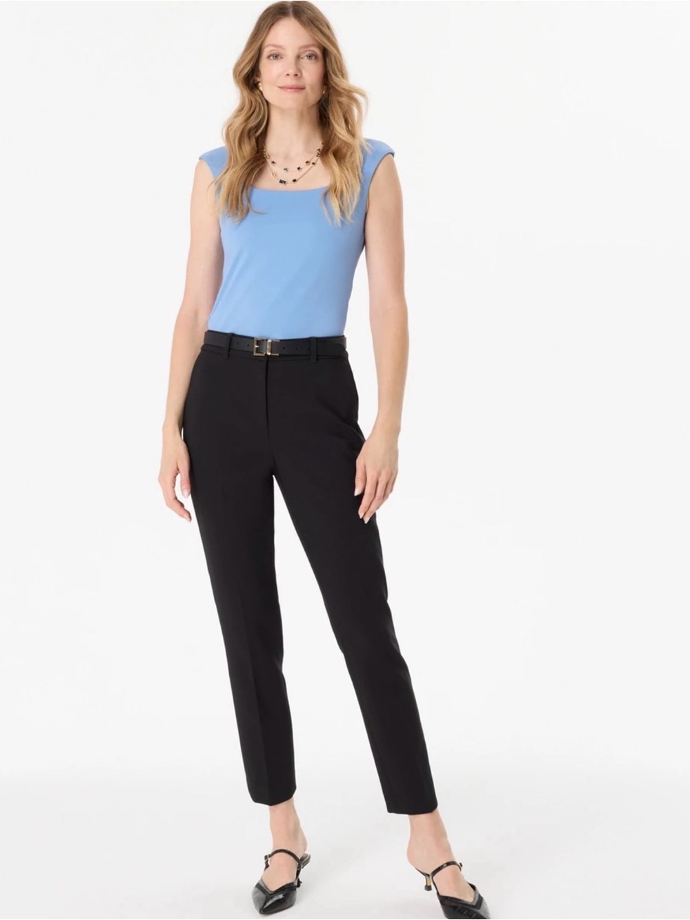 White House Black Market Black Dress Pants with Button Waist